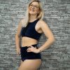 Poleoutfit High Wast Höschen Top mit Mesh