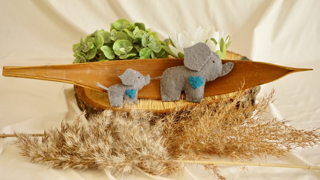 Anhänger Filzelefant Groß und Klein